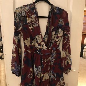 Maroon floral romper